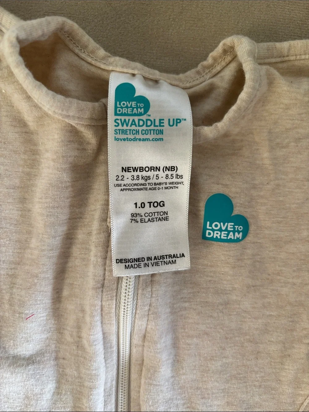 Love to Dream Neutral Beige Newborn Swaddle Up- Never Used
